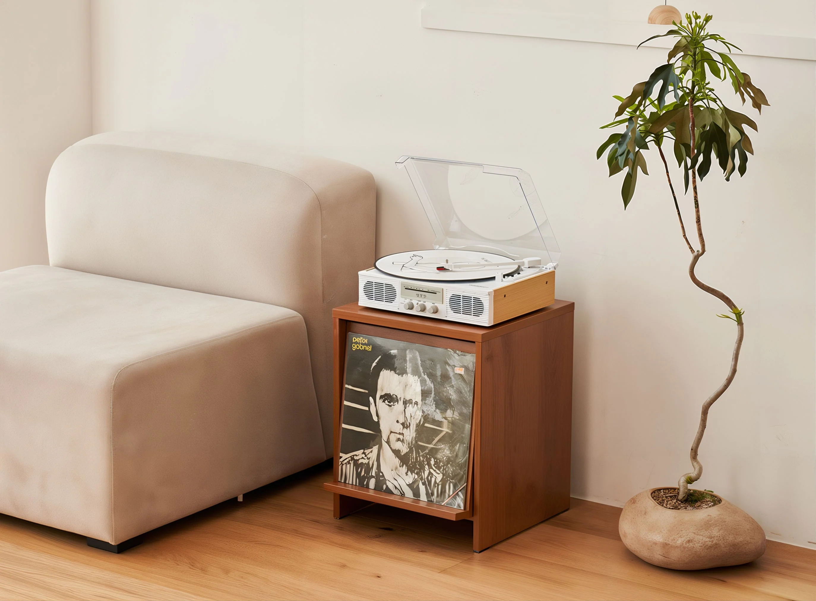 Wooden Bedside Table with Front Magazine Rack - Image 14