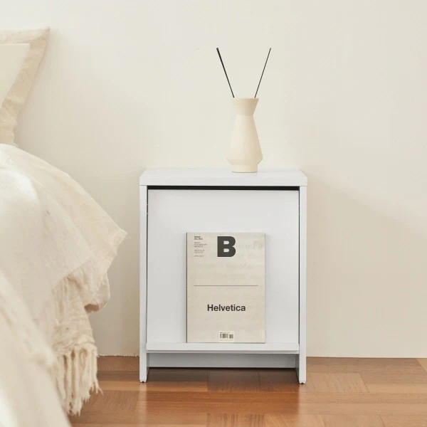 Wooden Bedside Table with Front Magazine Rack - Image 3