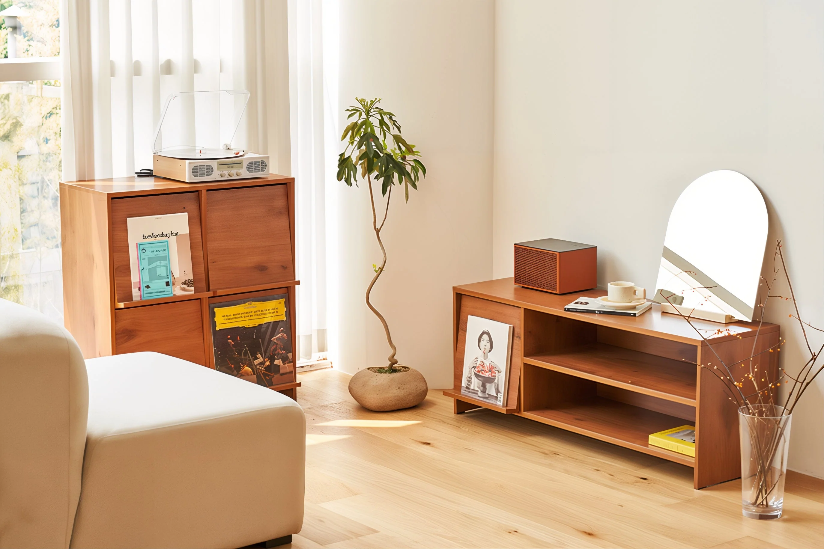 Wooden Bedside Table with Front Magazine Rack - Image 7