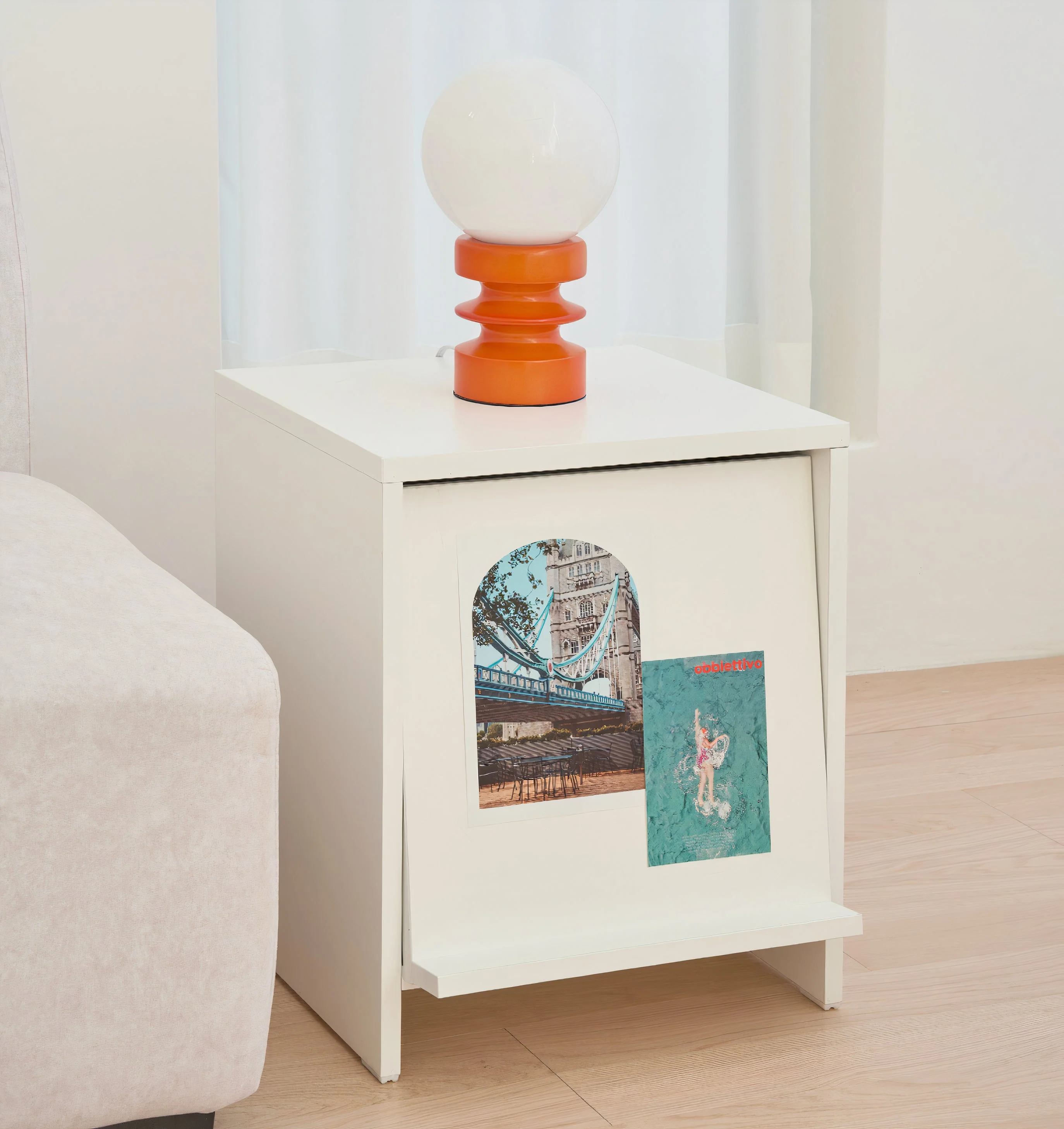 Wooden Bedside Table with Front Magazine Rack - Image 9