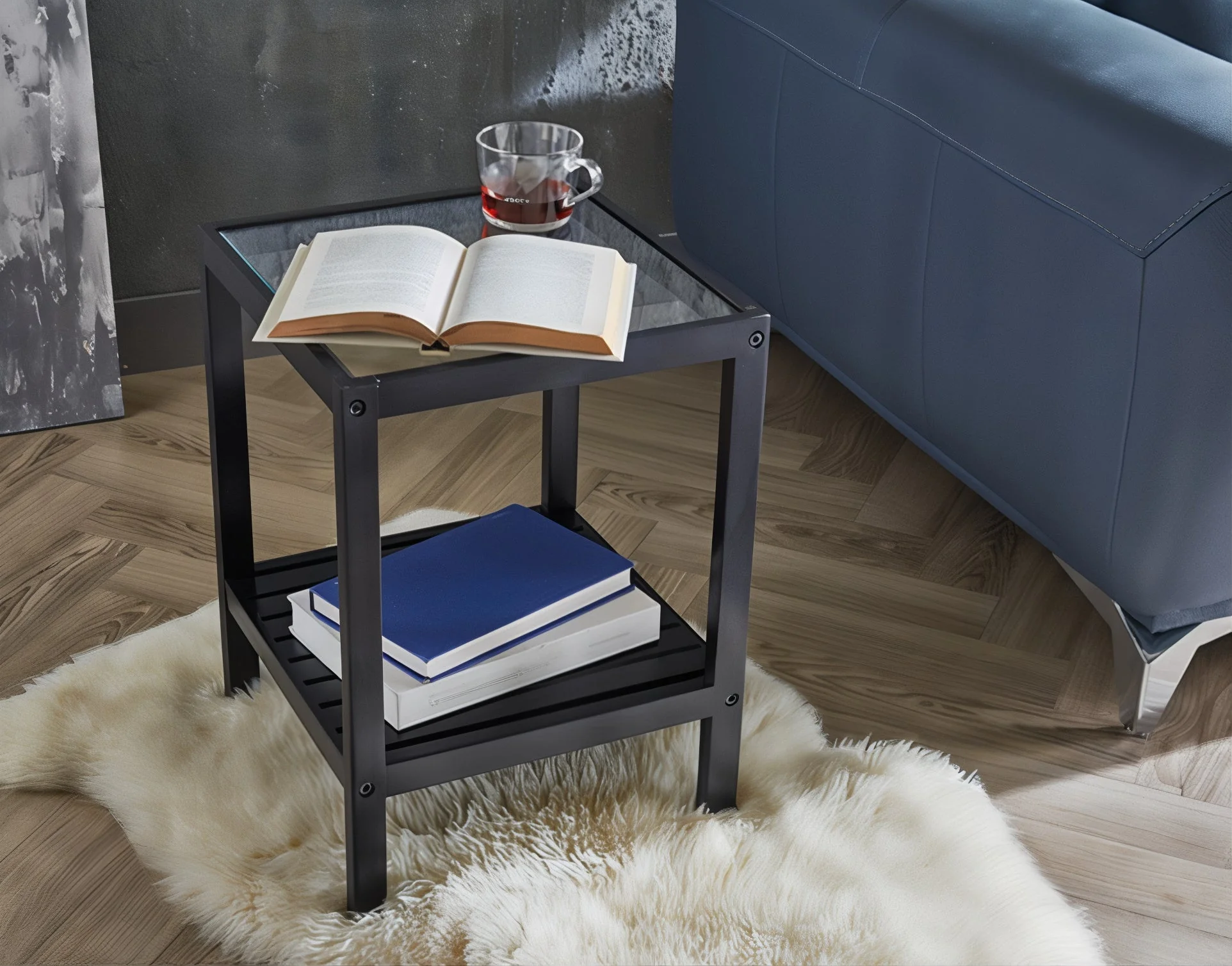 Wooden Tempered Glass Side Table - Image 11