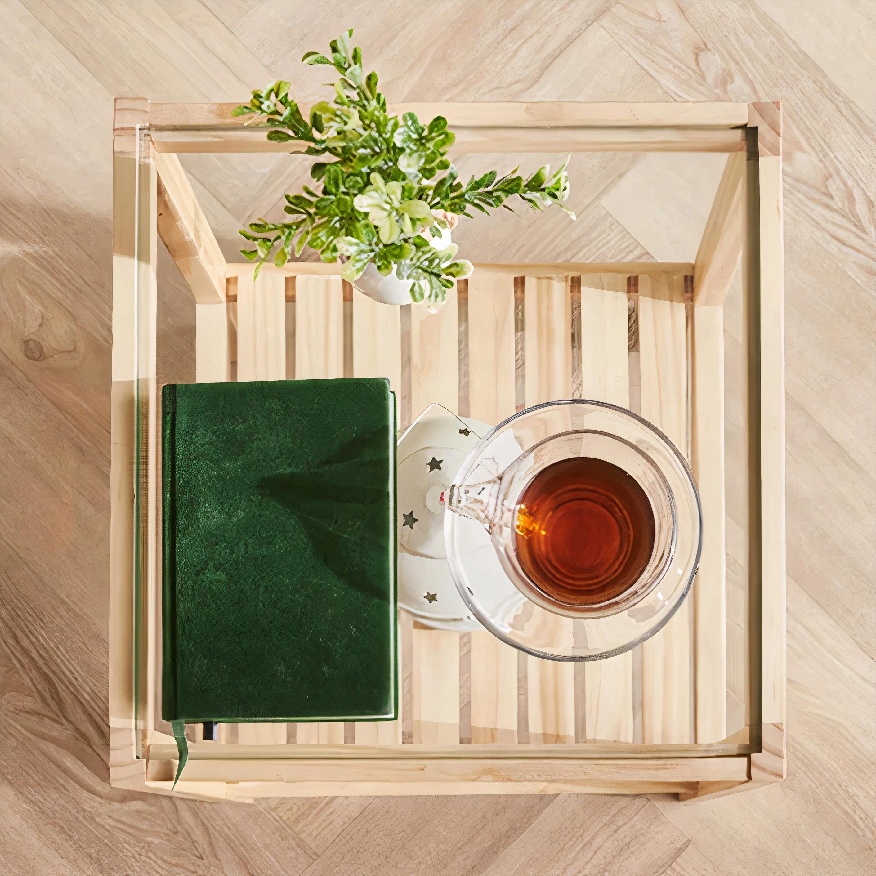 Wooden Tempered Glass Side Table - Image 13